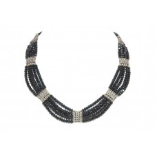 Necklace 925 Sterling Silver Diamond Cut Black Onyx Gem Stone Handmade Gift D132